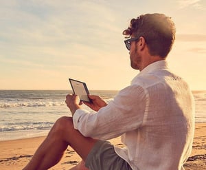 eReader beach